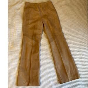 VTG Breier of Amsterdam Retro Boho Brown Suede Straight Leg Trousers 11-12 Long